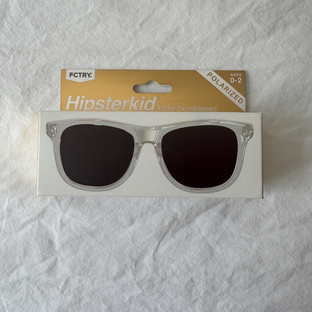 Hipsterkid Polarized Baby Sunglasses in Clear Frame black lens w/Guarantee